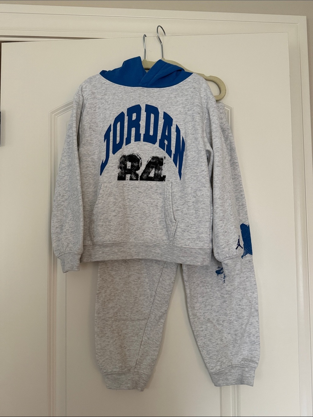 Jordan | (6) Kids' Gray & Blue Sweatshirt and Joggers Set